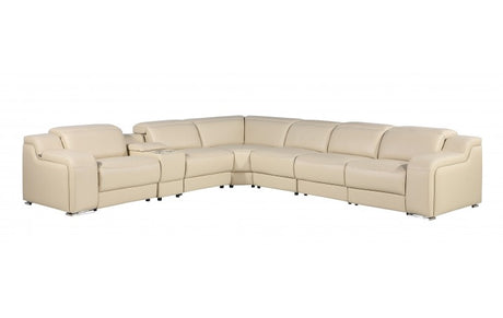 DivanItalia 1116 7-Piece  3-Power Reclining Italian Leather Sectional