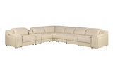 DivanItalia 1116 7-Piece  4-Power Reclining Italian Leather Sectional in BEIGE