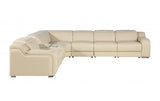 DivanItalia 1116 7-Piece  4-Power Reclining Italian Leather Sectional in BEIGE