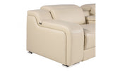 DivanItalia 1116 5-Piece  3-Power Reclining Italian Leather Sectional in BEIGE