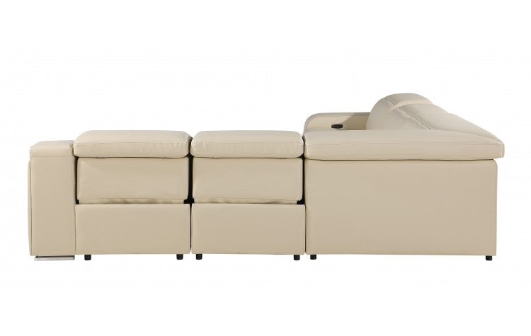 DivanItalia 1116 5-Piece  3-Power Reclining Italian Leather Sectional in BEIGE