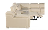 DivanItalia 1116 7-Piece  4-Power Reclining Italian Leather Sectional in BEIGE