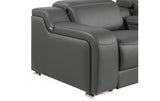 DivanItalia 1116  8-Piece  4-Power Reclining Italian Leather Sectional in DARK GREY