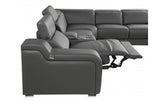 DivanItalia 1116  8-Piece  4-Power Reclining Italian Leather Sectional in DARK GREY