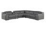 DivanItalia 1116 6-Piece  3-Power Reclining Italian Leather Sectional in DARK GREY