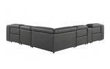 DivanItalia 1116 6-Piece  3-Power Reclining Italian Leather Sectional in DARK GREY