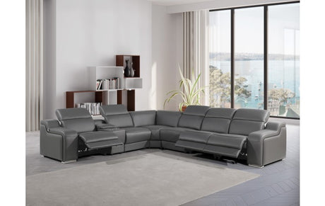 DivanItalia 1116 7-Piece  3-Power Reclining Italian Leather Sectional