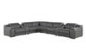 DivanItalia 1116  8-Piece  4-Power Reclining Italian Leather Sectional in DARK GREY