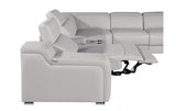 DivanItalia 1116 5-Piece 3-Power Reclining Italian Leather Sectional in LIGHT GREY