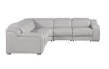 DivanItalia 1116 5-Piece 3-Power Reclining Italian Leather Sectional in LIGHT GREY