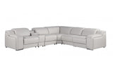 DivanItalia 1116 6-Piece  3-Power Reclining Italian Leather Sectional in LIGHT GREY