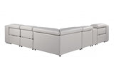 DivanItalia 1116 6-Piece  3-Power Reclining Italian Leather Sectional in LIGHT GREY