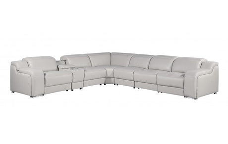 DivanItalia 1116 7-Piece  3-Power Reclining Italian Leather Sectional