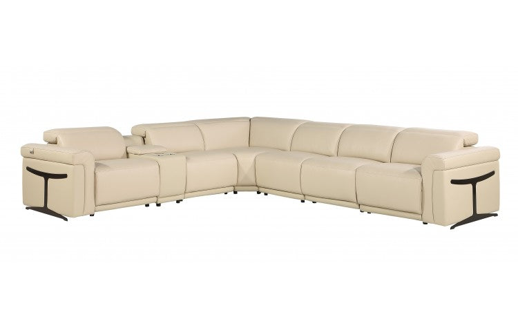 DivanItalia 1126 7-Piece 4-Power Reclining Italian Leather Sectional