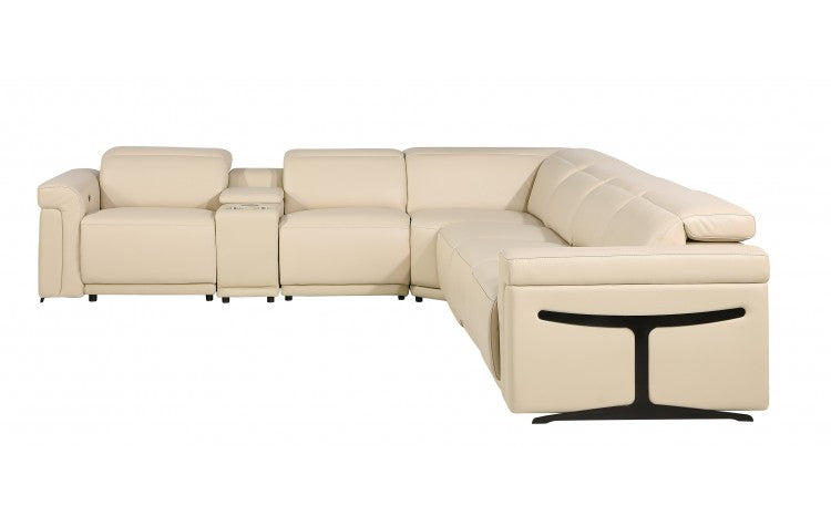 DivanItalia 1126 7-Piece 4-Power Reclining Italian Leather Sectional