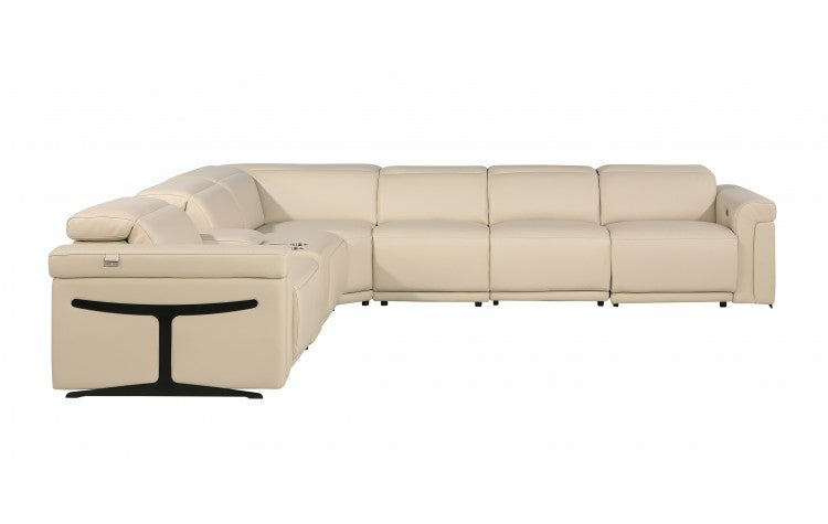 DivanItalia 1126 7-Piece 4-Power Reclining Italian Leather Sectional