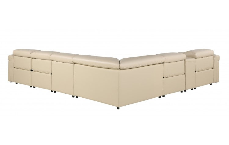 DivanItalia 1126 7-Piece 4-Power Reclining Italian Leather Sectional