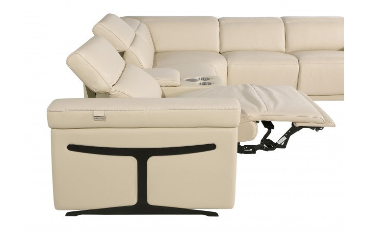 DivanItalia 1126 7-Piece 4-Power Reclining Italian Leather Sectional