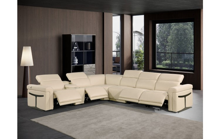 DivanItalia 1126 7-Piece 4-Power Reclining Italian Leather Sectional