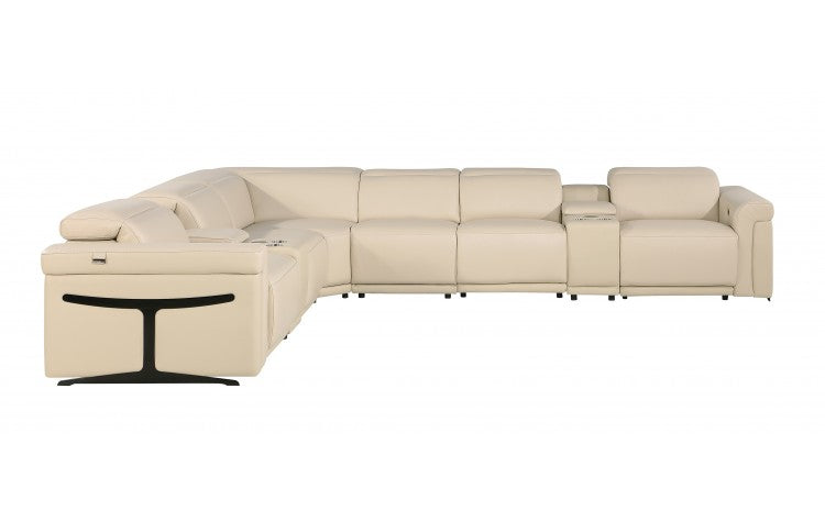 DivanItalia 1126 8-Piece 3-Power Reclining Italian Leather Sectional