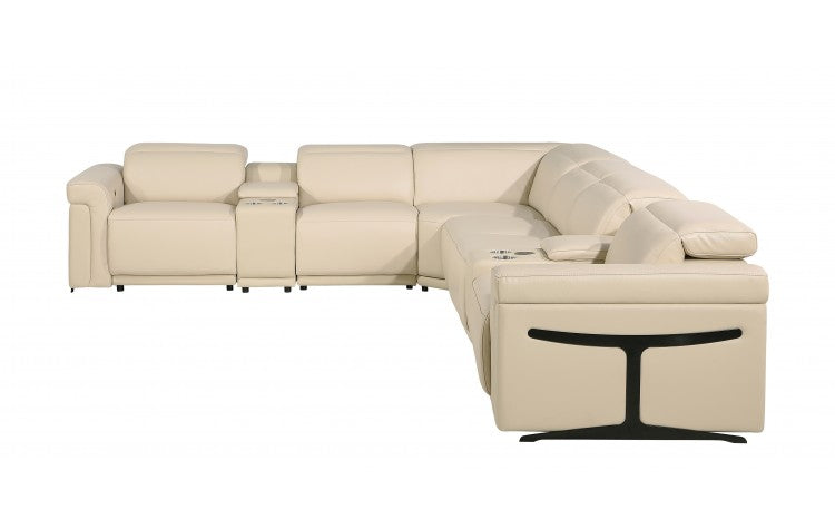 DivanItalia 1126 8-Piece 3-Power Reclining Italian Leather Sectional