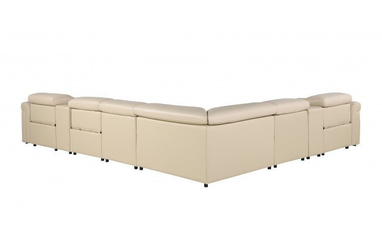 DivanItalia 1126 8-Piece 3-Power Reclining Italian Leather Sectional