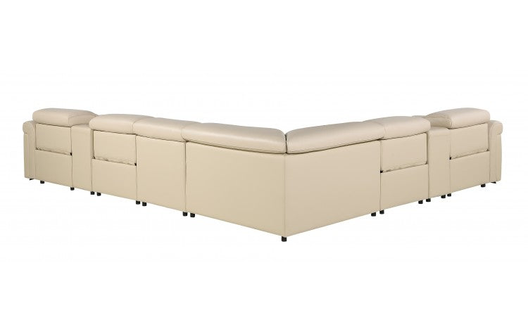 DivanItalia 1126 8-Piece  4-Power Reclining Italian Leather Sectional