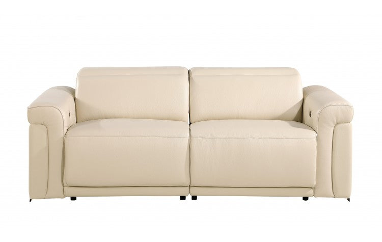 DivanItalia Top Grain Power Reclining Italian Leather Sofa + Love