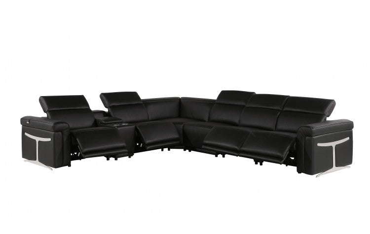 DivanItalia 1126 7-Piece 4-Power Reclining Italian Leather Sectional