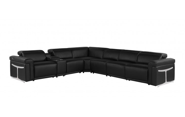 DivanItalia 1126 7-Piece 4-Power Reclining Italian Leather Sectional