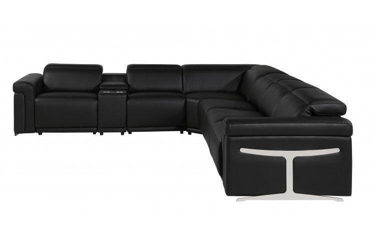 DivanItalia 1126 7-Piece 4-Power Reclining Italian Leather Sectional