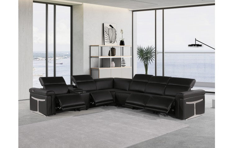 DivanItalia 1126 7-Piece 4-Power Reclining Italian Leather Sectional