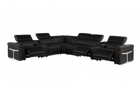 DivanItalia 1126 8-Piece 3-Power Reclining Italian Leather Sectional