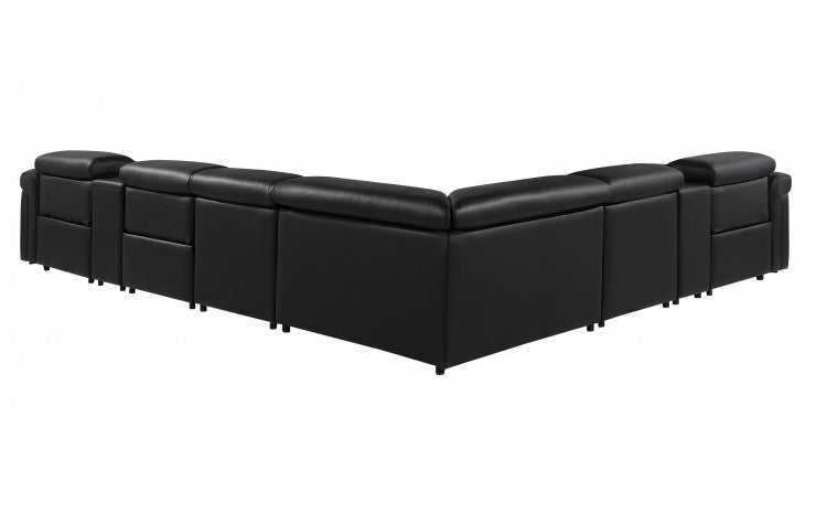 DivanItalia 1126 8-Piece 3-Power Reclining Italian Leather Sectional