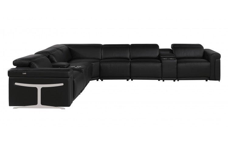 DivanItalia 1126 8-Piece  4-Power Reclining Italian Leather Sectional