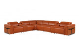 DivanItalia 1126 8-Piece 3-Power Reclining Italian Leather Sectional