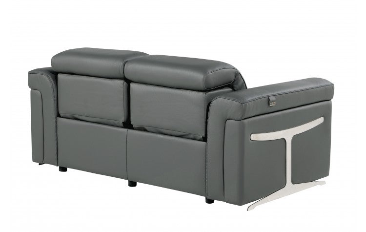 DivanItalia Top Grain Power Reclining Italian Leather Sofa + Love