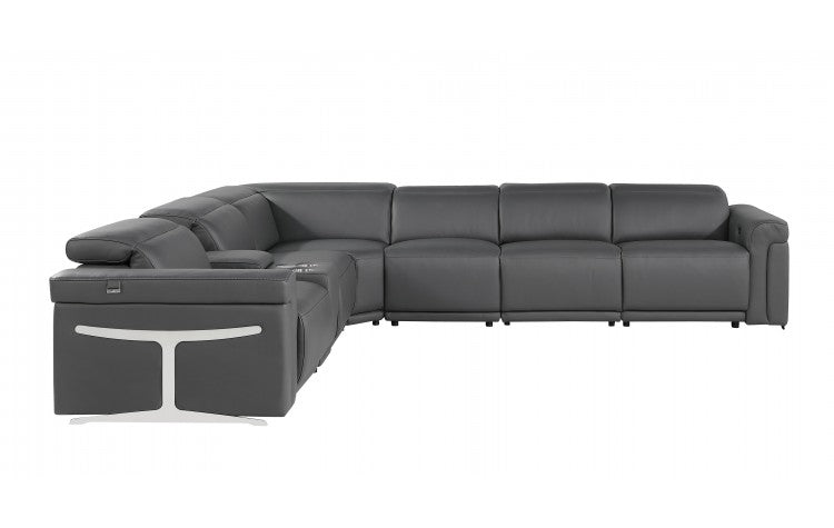 DivanItalia 1126 7-Piece 4-Power Reclining Italian Leather Sectional