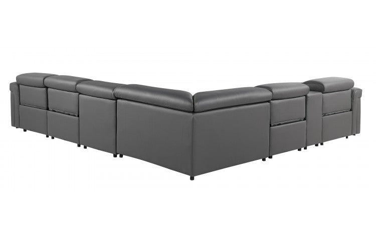 DivanItalia 1126 7-Piece 4-Power Reclining Italian Leather Sectional