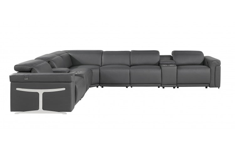 DivanItalia 1126 8-Piece  4-Power Reclining Italian Leather Sectional