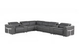 DivanItalia 1126 8-Piece  4-Power Reclining Italian Leather Sectional