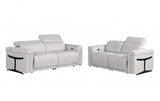 DivanItalia Top Grain Power Reclining Italian Leather Sofa + Love