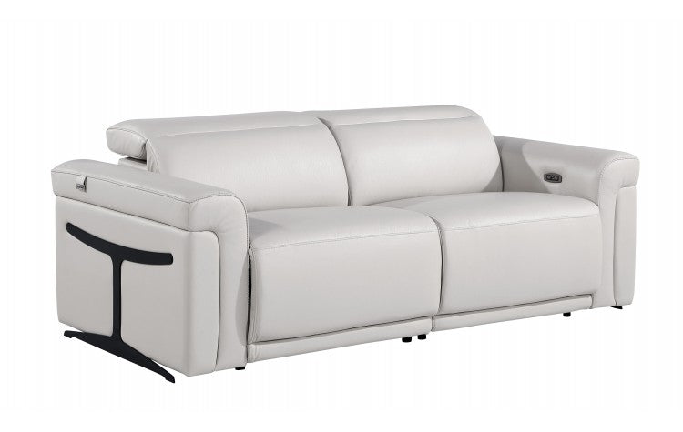 DivanItalia Top Grain Power Reclining Italian Leather Sofa + Love