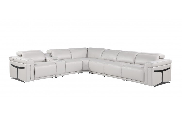 DivanItalia 1126 7-Piece 4-Power Reclining Italian Leather Sectional