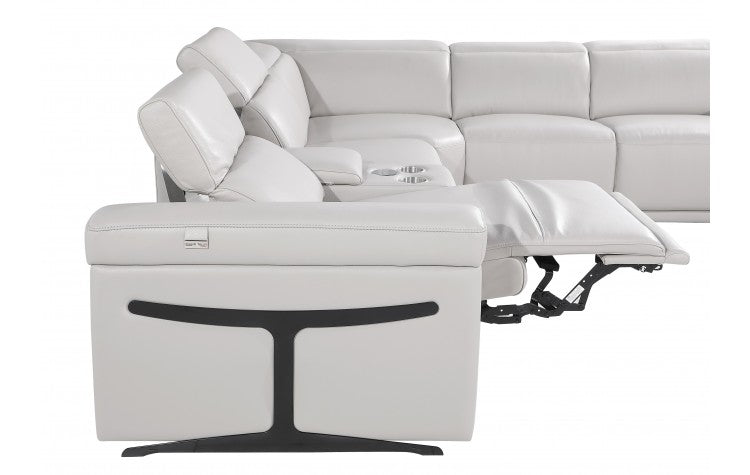 DivanItalia 1126 7-Piece 4-Power Reclining Italian Leather Sectional