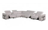 DivanItalia 1126 8-Piece 3-Power Reclining Italian Leather Sectional