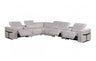 DivanItalia 1126 8-Piece 3-Power Reclining Italian Leather Sectional