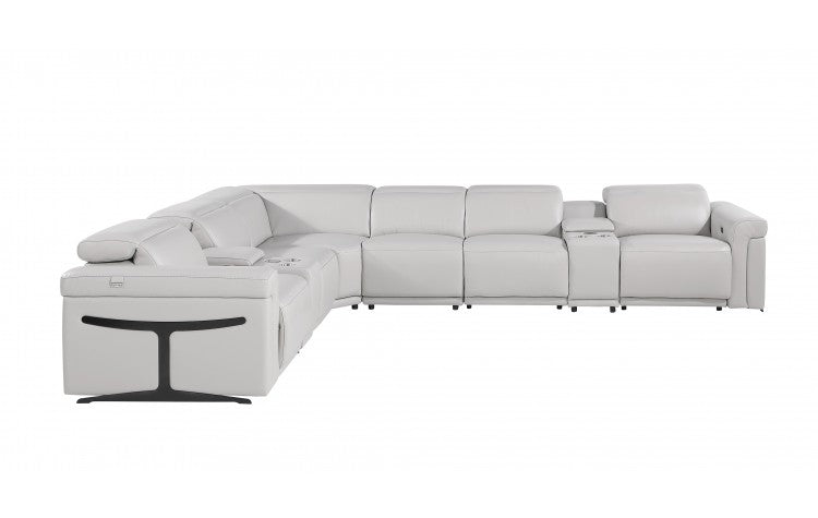 DivanItalia 1126 8-Piece 3-Power Reclining Italian Leather Sectional