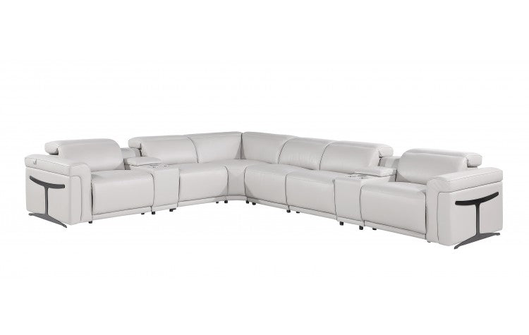 DivanItalia 1126 8-Piece  4-Power Reclining Italian Leather Sectional