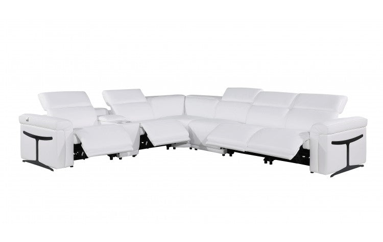 DivanItalia 1126 7-Piece 4-Power Reclining Italian Leather Sectional